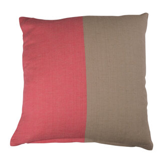 Linen & More Kussen Shanti Half Half 45x45 pink
