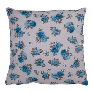 Linen & More Kussen Two Bloemen 45x45 Turquoise