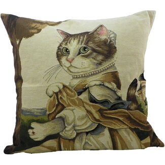 Mars & More gobelin kussen kat gravin 45x45cm