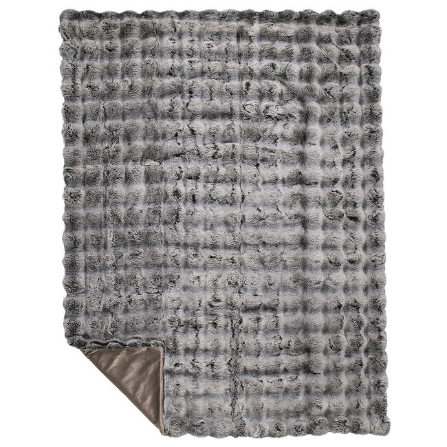 Mars & More plaid teddy bobbel grijs 130x170cm