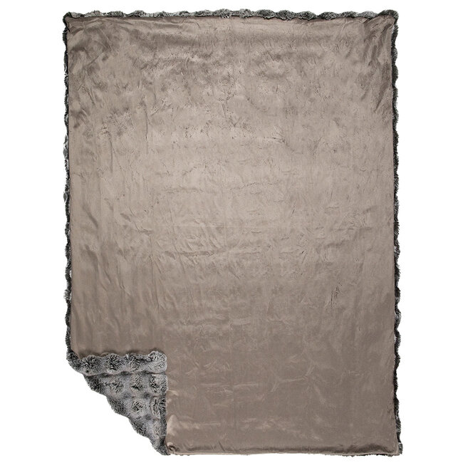 Mars & More plaid teddy bobbel grijs 130x170cm
