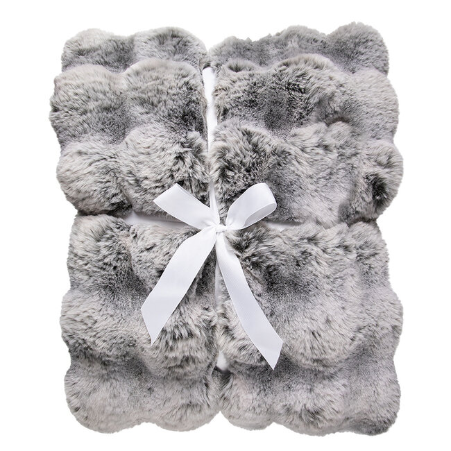 Mars & More plaid teddy bobbel grijs 130x170cm