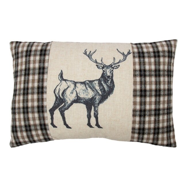 Mars & More Cushion Check deer grey 40x60cm