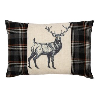 Mars & More Cushion Check deer black 40x60cm