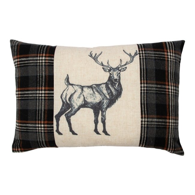 Mars & More Cushion Check deer black 40x60cm