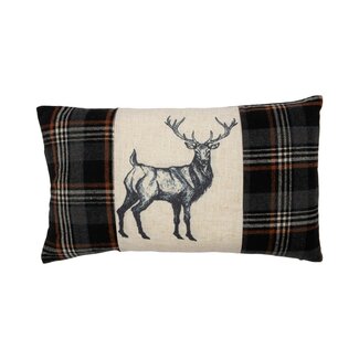 Mars & More Cushion Check deer black 30x50cm