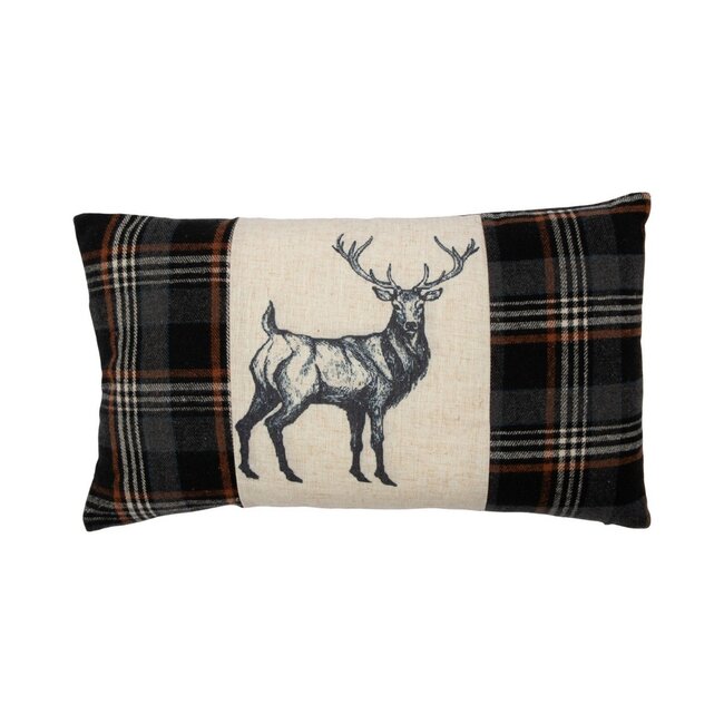 Mars & More Cushion Check deer black 30x50cm