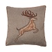 Mars & More Kussen Geborduurd hert springend bruin 45x45cm