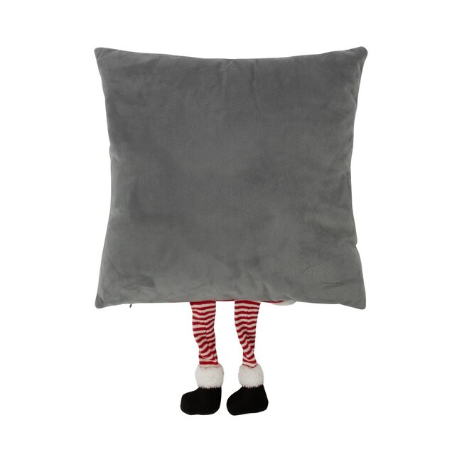 Linen & More Kerstman kussen met benen grijs 40x40cm