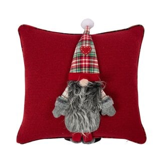 Linen & More Gnoom kussen met benen rood 40x40cm