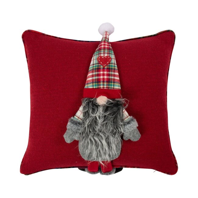Linen & More Gnoom kussen met benen rood 40x40cm