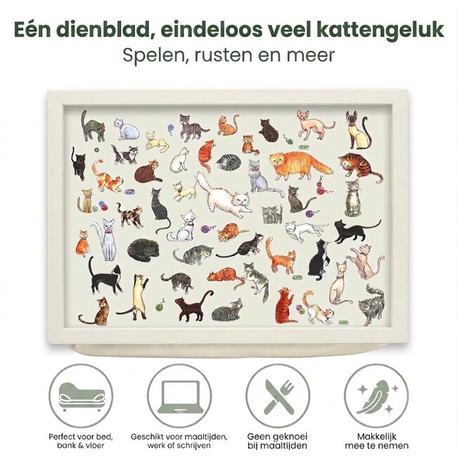 Lesser & Pavey Schootkussen laptray diversen katten en poezen 43 x 33 x 6 cm