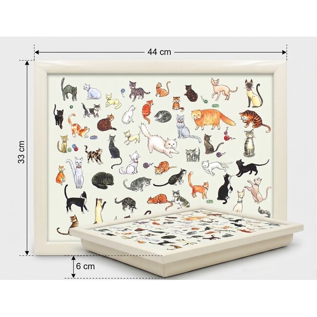Lesser & Pavey Schootkussen laptray diversen katten en poezen 43 x 33 x 6 cm