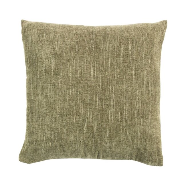 Linen & More Kussen Queen chenille groen 45x45cm