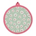 Linen & More Daisy Bloemen Pannenlap Onderzetter rond groen 20cm