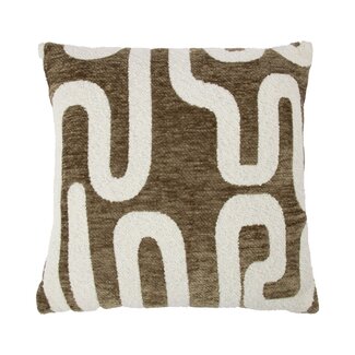 Linen & More Kussen Abstract stripes green white 45x45cm