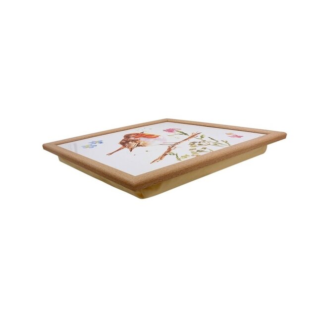 Clemency Bunn Schootkussen - Laptray Roodborstje op tak 44x33x6cm