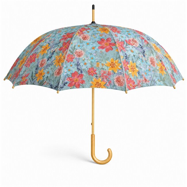 Mars & More Paraplu bloemenweide blauw 105 cm