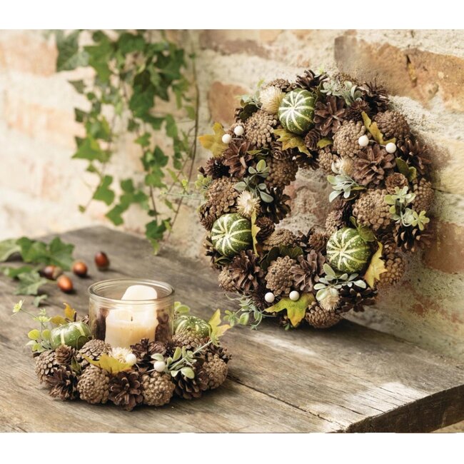 Dream-Living Groene herfstkrans 33x8 cm