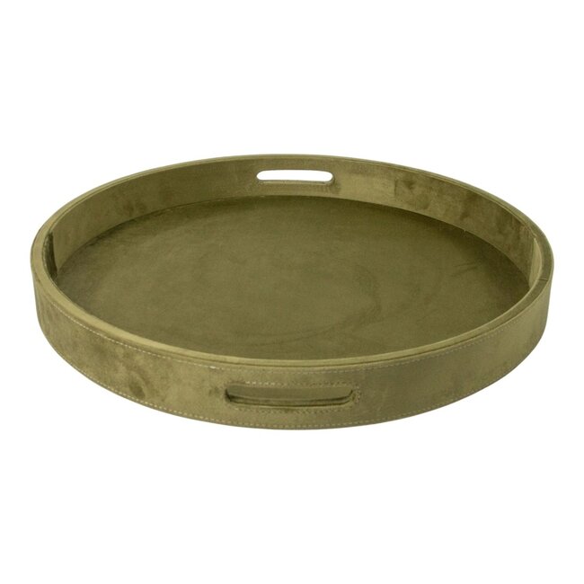 Mars & More Dienbladen rond fluweel appel groen dia 30, 38, 45 cm (set of 3)