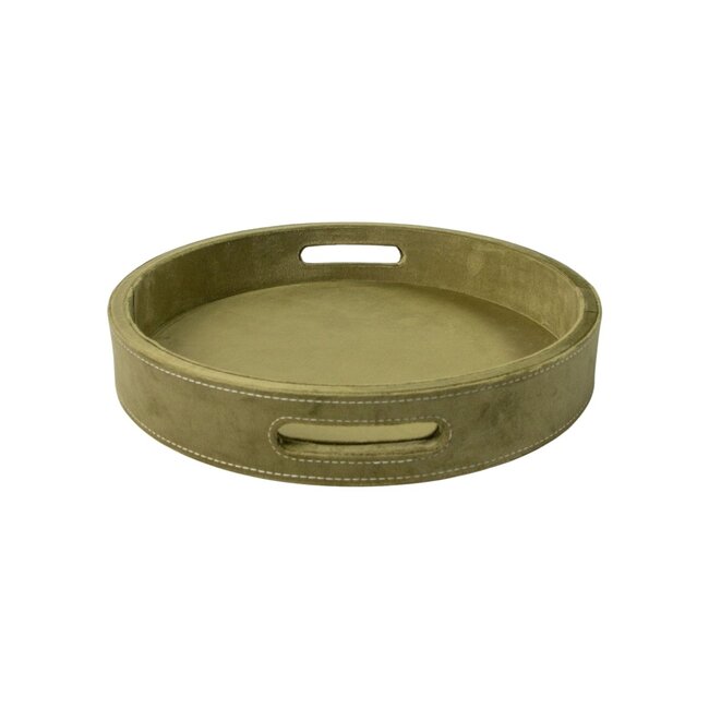 Mars & More Dienbladen rond fluweel appel groen dia 30, 38, 45 cm (set of 3)
