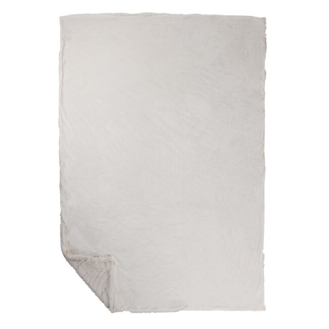 Linen & More Plaid Bladeren Off Wit 140x200cm