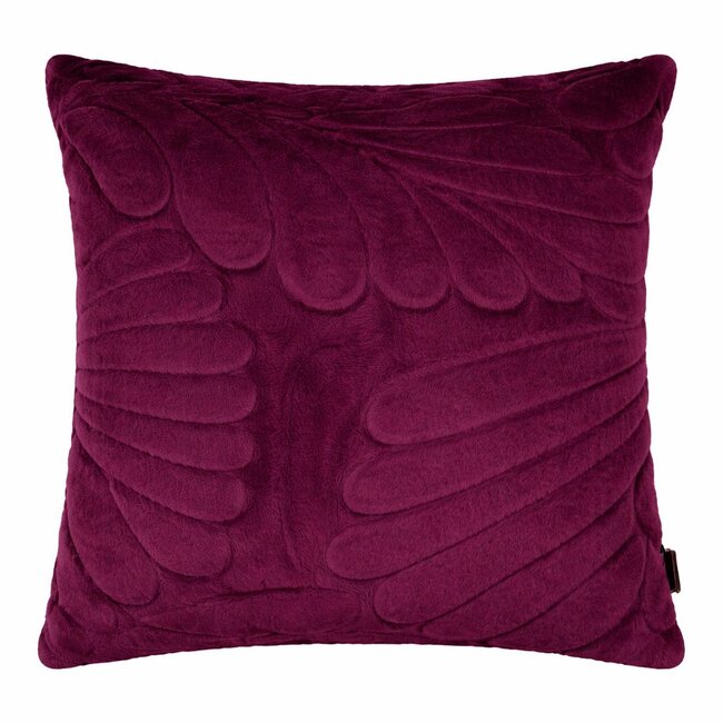 Linen & More Kussen Bladeren Paars 45x45cm