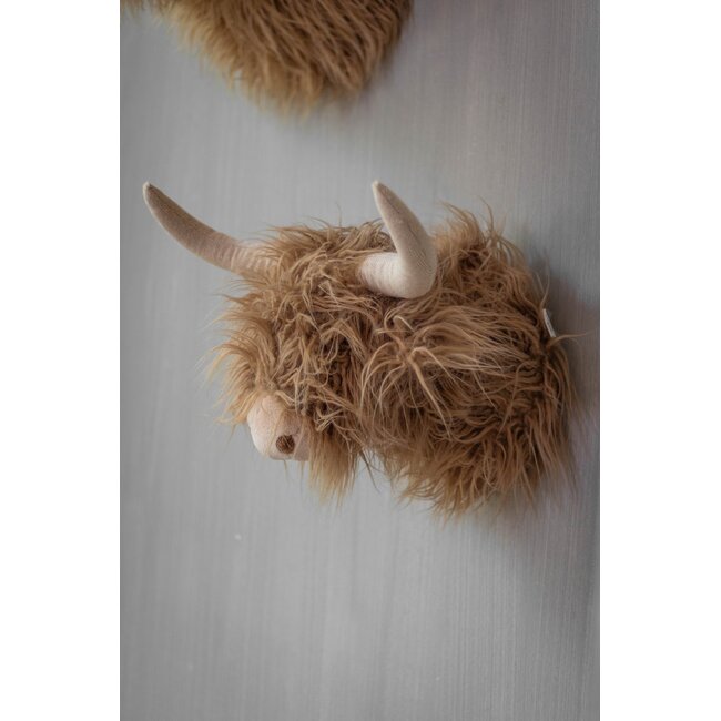 Mars & More knuffel schotse hooglander wandkop bruin 25cm
