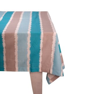 Linen & More Tye Dye Tafelkleed Textiel turquoise/aqua 150x250cm