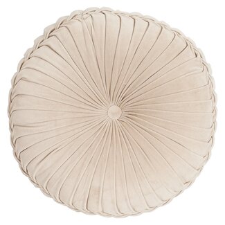 Linen & More Kanan Fluweel kussen beige dia60x10cm
