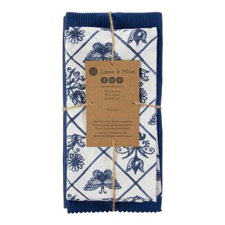 Linen & More Delfts blauw Ribbed Keukenset 35x50/40x40cm (set of 8)
