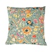 Mars & More kussen geborduurd wilde bloemen all over petrol 45x45cm