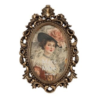 Mars & More nostalgische Fotolijst ovaal schelp hars goud 15x2,4x22,7cm