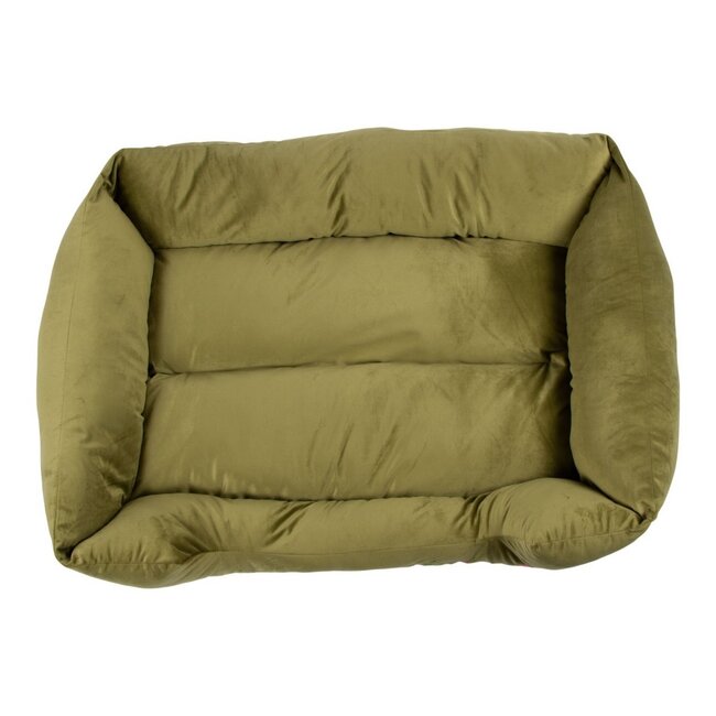 Mars & More dierenmand XL met borduurwerk olijf groen 100x70x22cm