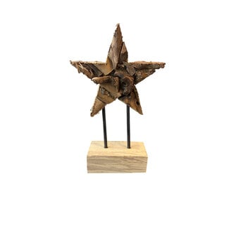 Mars & More Decoratie ster op voet hout 30x20xT6cm (self assembly)