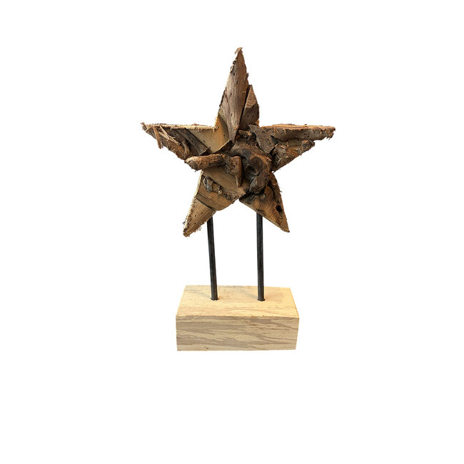 Mars & More Decoratie ster op voet hout 30x20xT6cm (self assembly)