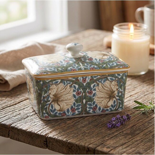 Lesser & Pavey Porseleinen  botervloot Pimpernel 16x10x10cm