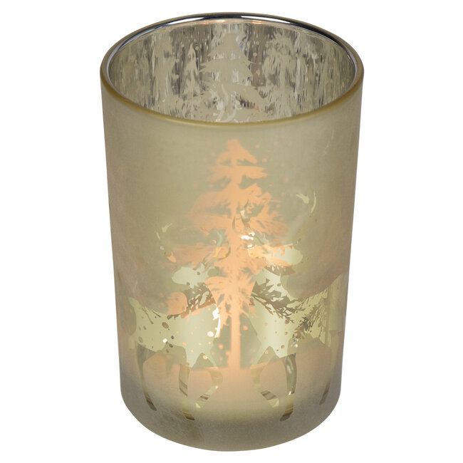 Mars & More Theelichthouder dansend hert goud large 18cm