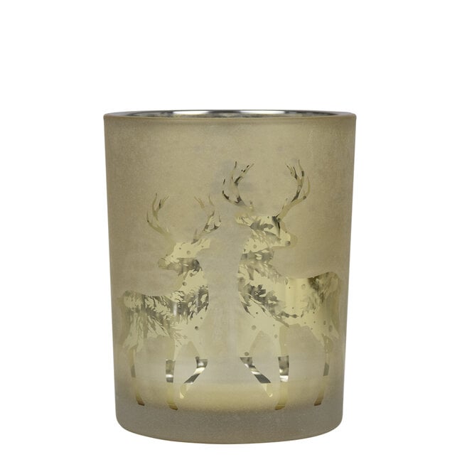 Mars & More Theelichthouder dansend hert goud medium 12cm