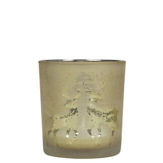 Mars & More Theelichthouder dansend hert goud small 8cm