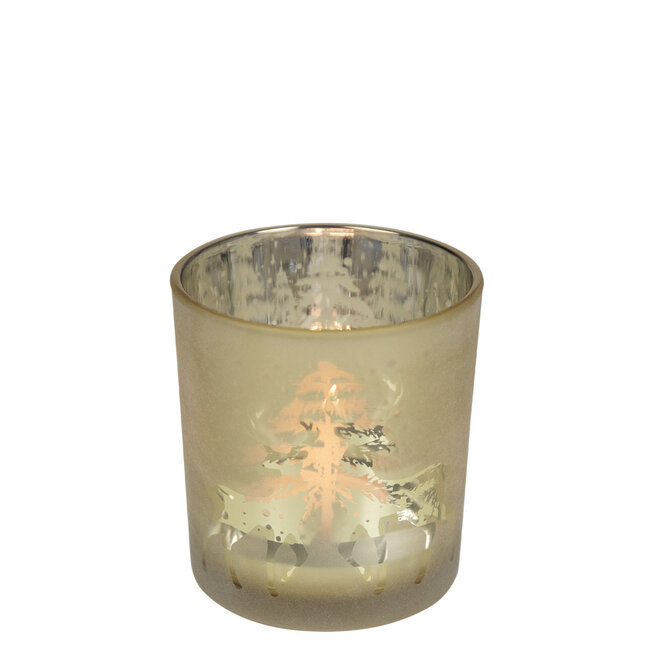 Mars & More Theelichthouder dansend hert goud small 8cm