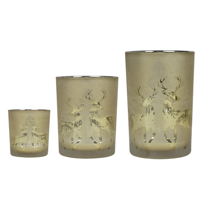 Mars & More Theelichthouder dansend hert goud small 8cm