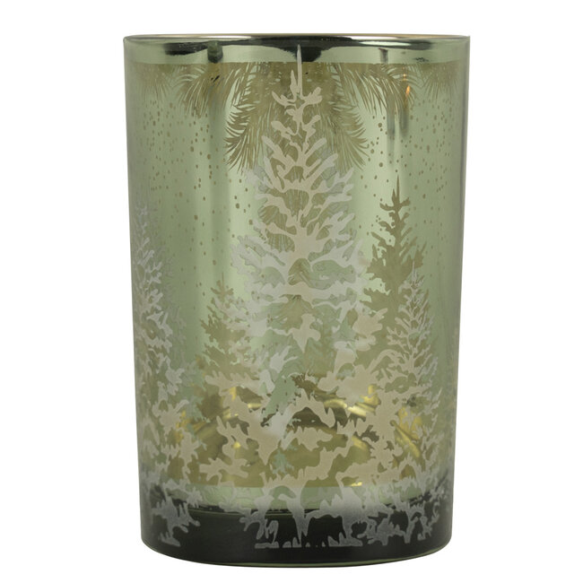 Mars & More Theelichthouder dennenboom groen groot 18cm