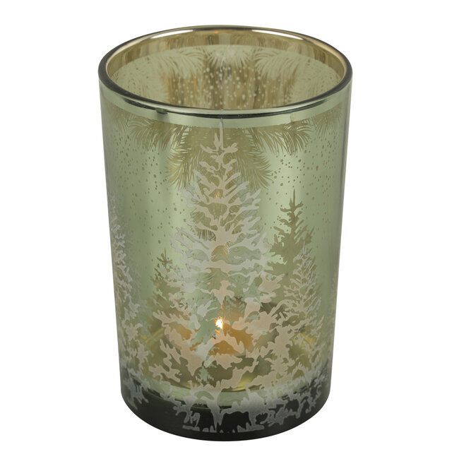 Mars & More Theelichthouder dennenboom groen groot 18cm