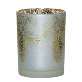 Mars & More Theelichthouder bladeren goud medium 12cm