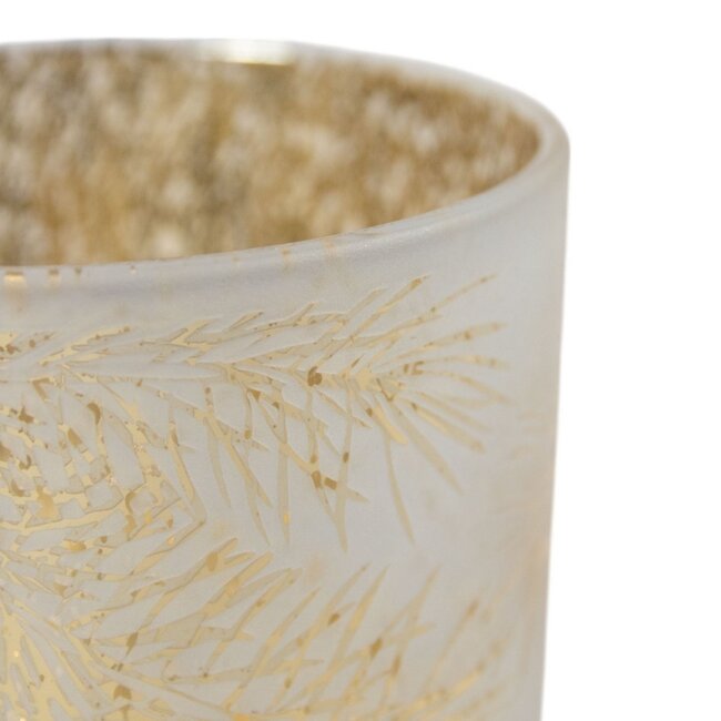 Mars & More Theelichthouder bladeren goud medium 12cm