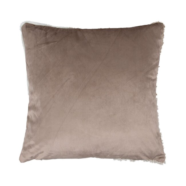 Linen & More Kussen Patchwork teddy beige 45x45cm