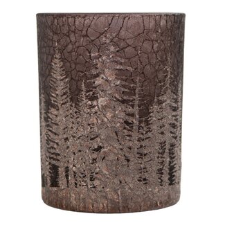 Mars & More Theelichthouder bos craquelé-effect bruin 18cm