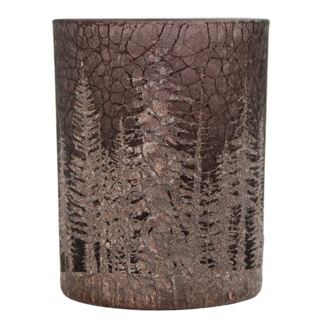Mars & More Theelichthouder bos craquelé-effect bruin 18cm