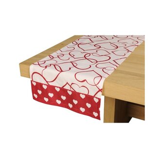 2Lif Monaco Tafelloper rood/wit 42x145cm